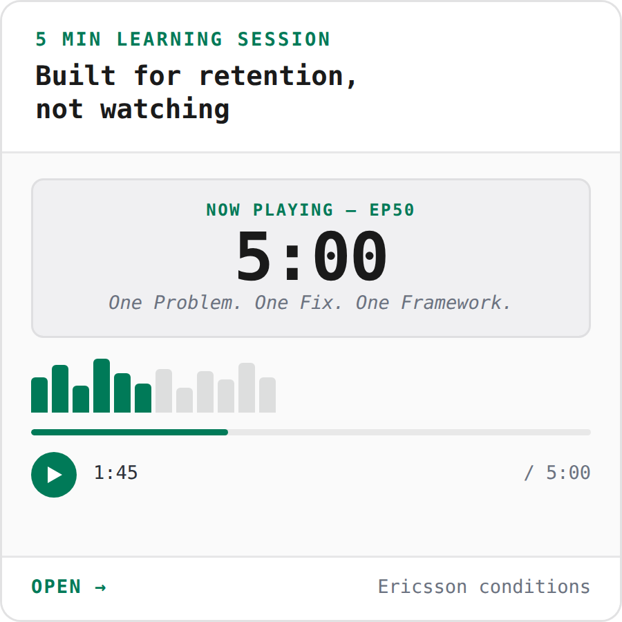 5 Min Learning Session — Timed retention-based learning